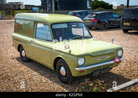 1966 Hillman Imp Commer Van a Dungeness, Kent, Regno Unito Foto Stock