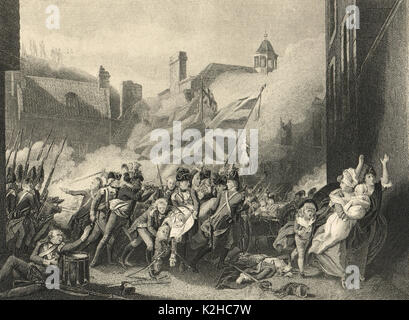La morte di grandi Peirson, Battaglia di Jersey, 6 gennaio 1781 Foto Stock