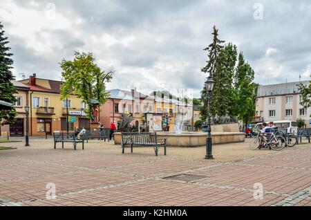 SKALA, Polonia - Agosto 13, 2017: Nizza piccolo mercato nella città di Skala, Polonia. Foto Stock