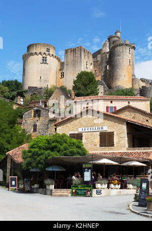 Chateau de Bonaguil, del XIII secolo il castello medievale di Lot-et-Garonne, Francia Europa Foto Stock