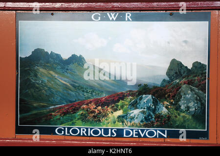 Conserve di Great Western Railway Poster sul Severn Valley Railway, Shropshire. Foto Stock