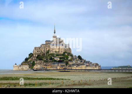 Le Mont Saint Michel in Normandia, Francia. Foto Stock