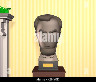 Busto di Abramo Lincoln in ufficio ovale Foto Stock