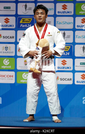 Budapest, Ungheria. Il 30 agosto, 2017. Soichi Hashimo (JPN) Judo : SUZUKI World Judo Championships Budapest 2017 uomini -73kgMedal cerimonia a Budapest Sport Arena di Budapest, Ungheria . (Foto di Yusuke Nakanishi/AFLO SPORT Foto Stock