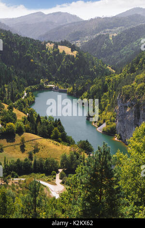 Tara parco nazionale ,Lago Zaovine, Wester Serbia, vista aerea Foto Stock