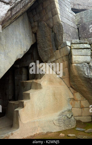 Tomba Reale, Machu Picchu rovine Inca (sito Patrimonio Mondiale), la Valle Sacra, Perù, Sud America Foto Stock