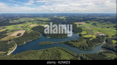 Diga Ennepetal Radevormwald, Fiume Ennepe, Bergisches Land, Fieldscape, Ennepetal, Ruhrgebiet, Nord Reno-Westfalia, Germania Foto Stock