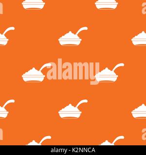 Ciotola di caviale con cucchiaio seamless pattern Illustrazione Vettoriale