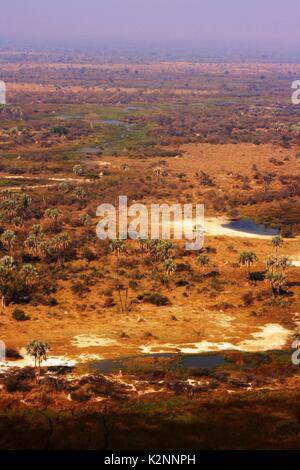 Una veduta aerea di Okavango Delta, Botswana Foto Stock