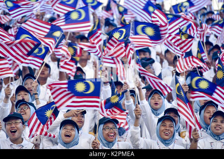 Kuala Lumpur, Malesia. 31 Agosto, 2017. Malaysia festeggia il sessantesimo giorno di indipendenza a Merdeka (indipendenza) square di Kuala Lumpur in Malesia. Credito: Chris Jung/ZUMA filo/Alamy Live News Foto Stock