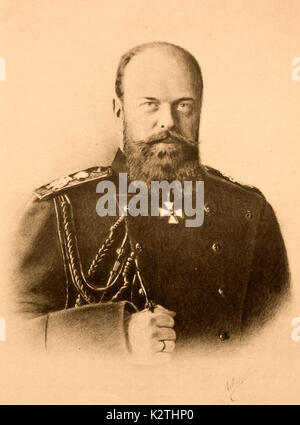 La Russia l'imperatore Alessandro III zar regnare 13 Marzo 1881 - 1 novembre 1894 Fondazione Peacemaker Augusto del grande Siberian Railroad Foto Stock