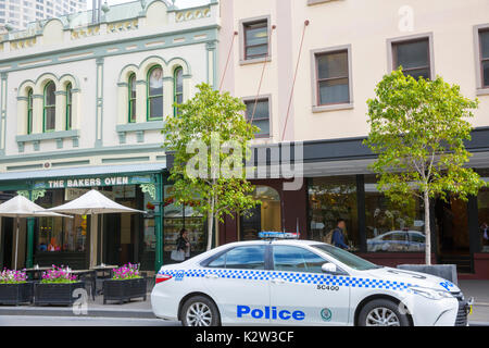 Nuovo Galles del Sud auto della polizia nell'area Rocks di Sydney , Australia Foto Stock