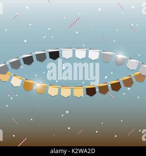 Oro e argento bandiere con la stella Sweet Dream, vettore di stock Illustrazione Vettoriale