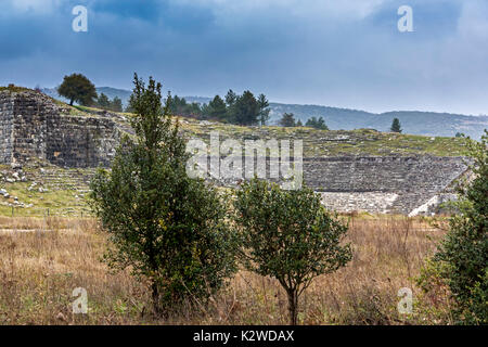 Antico Teatro Greco di Dodona, Ioannina, Epiro, Grecia Foto Stock