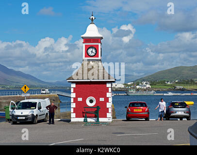 Città orologio, Knightstown, Valentia Island, nella contea di Kerry, Irlanda meridionale Foto Stock