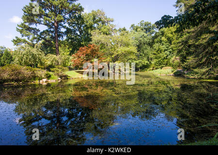 Il lago in Giardini Giapponesi, Maymont station wagon, Richmond, Virginia. Foto Stock