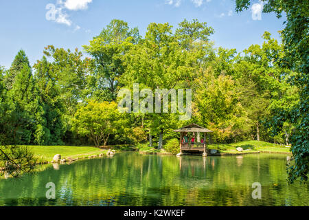 Il lago in Giardini Giapponesi, Maymont station wagon, Richmond, Virginia. Foto Stock