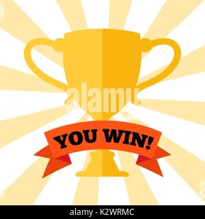 Vincete il poster con premio coppa. Vettore design banner Illustrazione Vettoriale