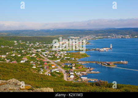 Panorama di Sant'Antonio, Grande Penisola Settentrionale, Terranova, Canada Foto Stock