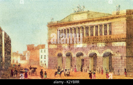 Napoli - TEATRO DI SAN CARLO facciata del teatro prima che il fuoco del 1816 Foto Stock