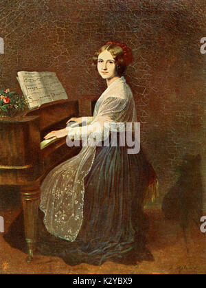 LIND, Jenny al pianoforte Soprano svedese, 1820-1887 Foto Stock