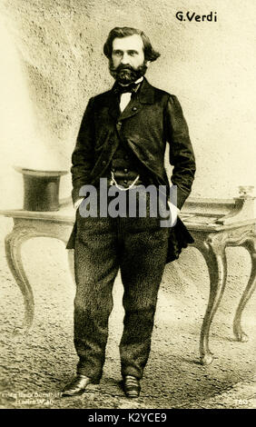 Giuseppe Verdi come un giovane compositore italiano (1813-1901). Foto Stock