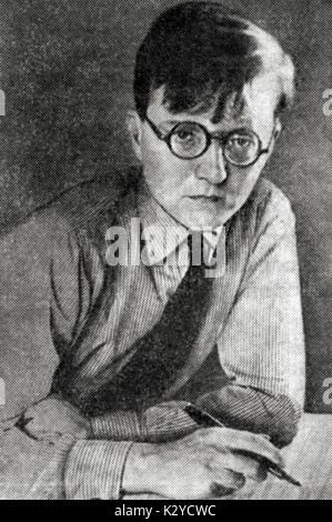 Dmitri Šostakovič - ritratto del compositore russo, 1927. Schostakowitsch 25 Settembre 1906 - 9 agosto 1975. Foto Stock