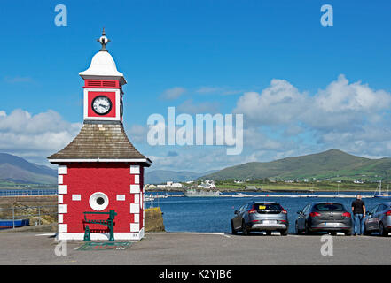 Città orologio, Knightstown, Valentia Island, nella contea di Kerry, Irlanda meridionale Foto Stock