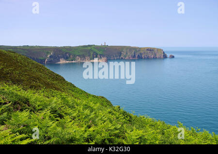 Cap Frehel lighthouse in Bretagna, Francia Foto Stock