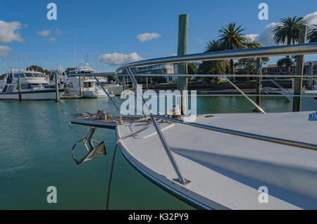 Big Game barche da pesca ormeggiate sulla marina . Grandi yacht in Whitianga Coromandel, Marina in Nuova Zelanda. Foto Stock