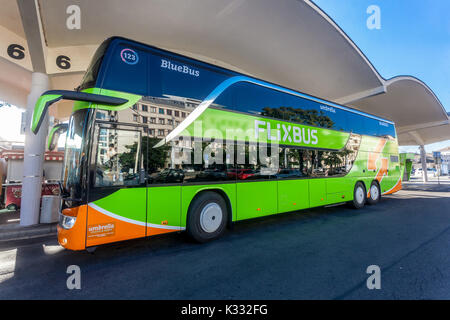 Brno, Repubblica Ceca, Flixbus autobus, stazione degli autobus Foto Stock