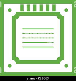 Moderne CPU multicore Icon green Illustrazione Vettoriale