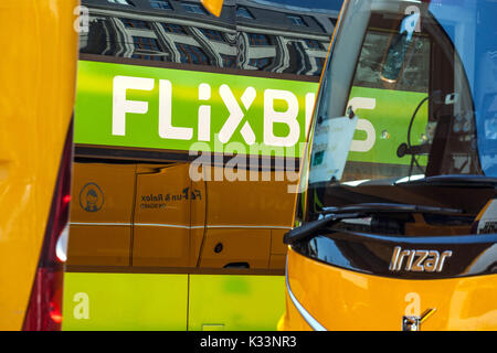 Brno, Repubblica Ceca, Flixbus autobus, stazione degli autobus Foto Stock