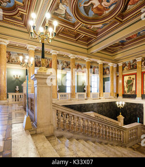 Interno del Museo Nazionale Ungherese di Budapest, Ungheria Foto Stock