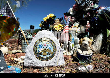 Il cimitero di Tubac, Santa Cruz County, Tubac, Arizona, Stati Uniti. Foto Stock