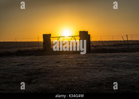 South African inverno sunrise in campagna Foto Stock