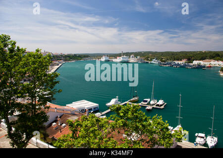 Visualizzazione Mahon, Menorca, Spagna Foto Stock