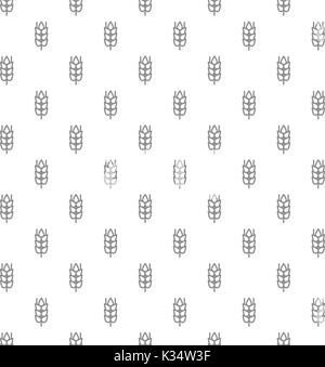 Digitale unica spighe di grano seamless pattern con varie icone e simboli su sfondo bianco piatta illustrazione vettoriale Illustrazione Vettoriale