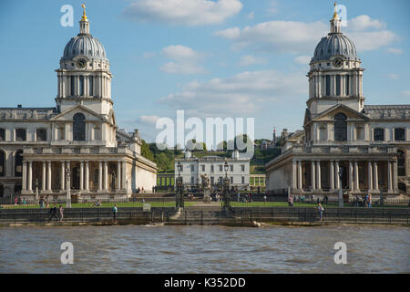 Old Royal Naval College, Queen's House e Old Royal Observatory, Greenwich, Londra Foto Stock