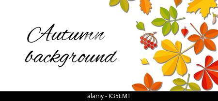 Autunno falling leaf background. Illustrazione Vettoriale