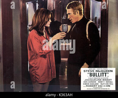 BULLITT Jacqueline Bisset, STEVE McQUEEN data: 1968 Foto Stock