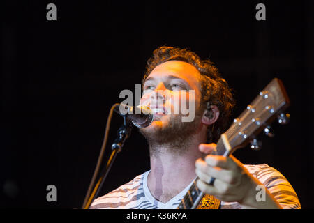 Miami, Florida, Stati Uniti d'America. 01 Sep, 2017. Phillip Phillips in concerto presso la Bayfront Park anfiteatro in Miami. Il 1 settembre 2017. Credito: MediaPunch Inc/Alamy Live News Foto Stock