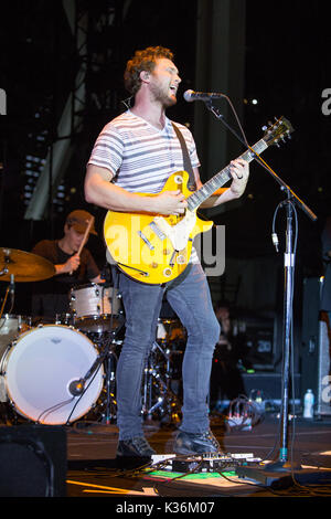 Miami, Florida, Stati Uniti d'America. 01 Sep, 2017. Phillip Phillips in concerto presso la Bayfront Park anfiteatro in Miami. Il 1 settembre 2017. Credito: MediaPunch Inc/Alamy Live News Foto Stock