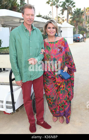 Non esclusivo il Granduca Henri di Lussemburgo e la Granduchessa Maria Teresa durante la celebrazione preboda di Marie Gabrielle Nassau e Antonius Willms in Marbella Venerdì, Settembre 1, 2017 Foto Stock