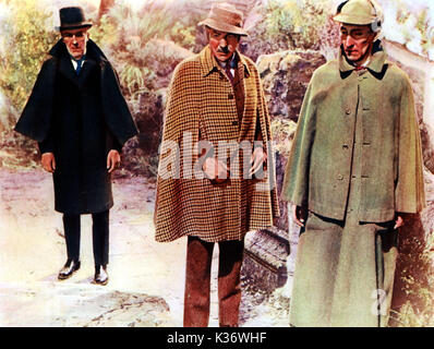 Il Segugio del BASKERVILLES ANDRE MORELL centro, PETER CUSHING (Holmes), destra data: 1959 Foto Stock