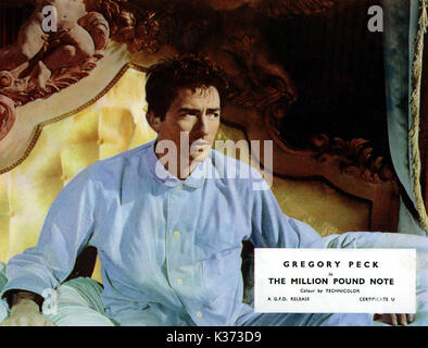 Il milione libbre nota Gregory Peck data: 1953 Foto Stock