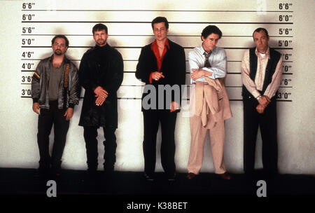 I soliti sospetti L-R, Kevin Pollack, STEPHEN BALDWIN, Benicio Del Toro, Gabriel Byrne, Kevin Spacey Foto Stock