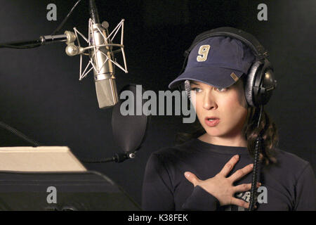 SHARK TALE FILM DI ANIMAZIONE INDUSTRIA/produzione scatti 2000s Rene Zellweger facendo un voice over data: 2004 Foto Stock