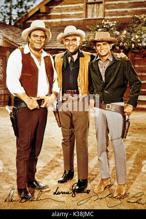 BONANZA DAN BLOCKER, Lorne Greene, Michael Landon Foto Stock