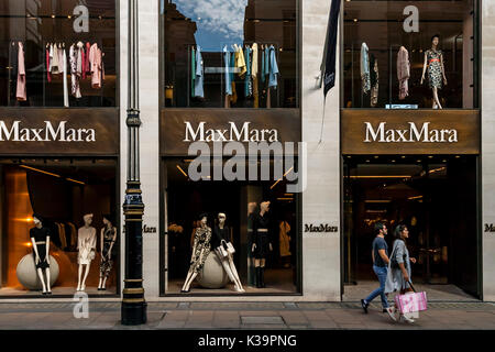 MaxMara negozio di abbigliamento, Old Bond Street, Londra, Regno Unito Foto Stock